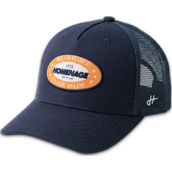 Petten gebogen marineblauw snapback The Trucker Union Workwear The van Homenage
