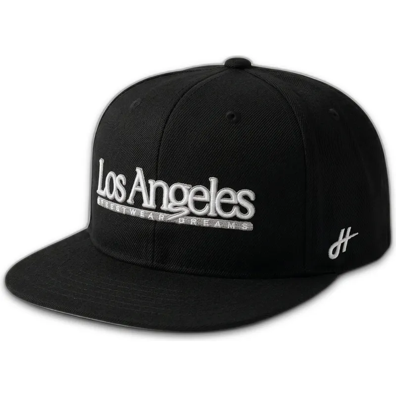 petten-plat-zwart-snapback-los-angeles-skylines-the-snap-van-homenage petten-plat-zwart-snapback-los-angeles-skylines-the-snap-van-homenage