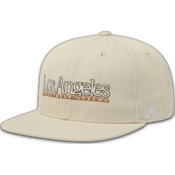 Petten plat beige snapback Los Angeles Skylines The Snap van Homenage