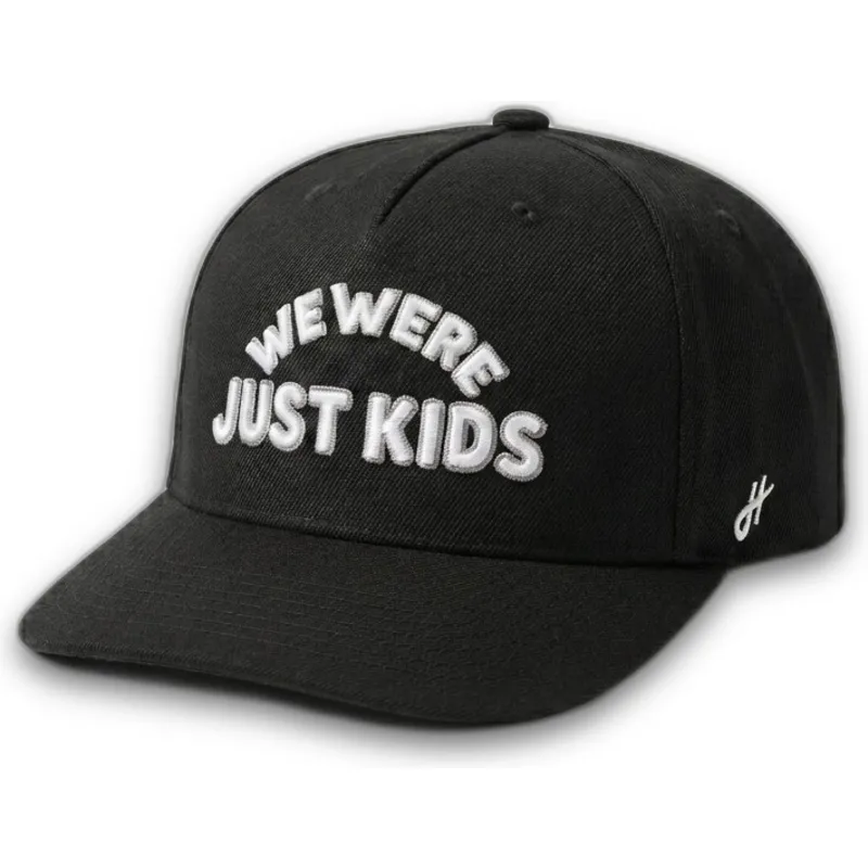 petten-gebogen-zwart-snapback-just-kids-outline-the-retro-van-homenage
