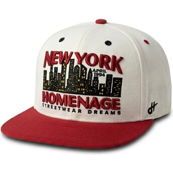 Petten plat rood snapback NYSKY Skylines The Snap van Homenage