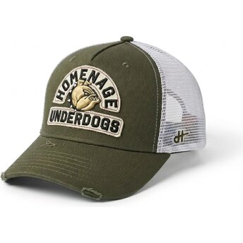 Petten gebogen groen snapback The Trucker Underdogs The van Homenage