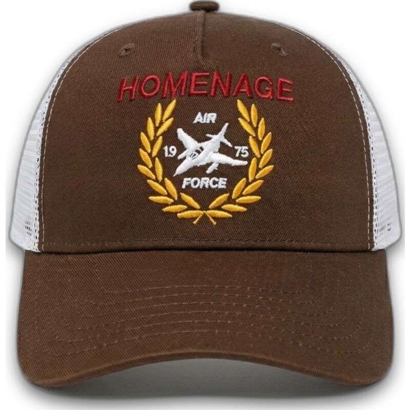 petten-gebogen-bruin-snapback-the-trucker-jet-military-surplus-the-van-homenage