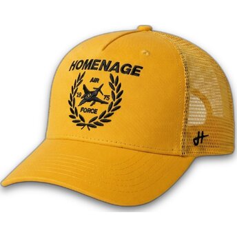Petten gebogen geel snapback The Trucker Jet Military Surplus The van Homenage