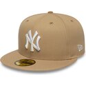 petten-plat-bruin-fitted-59fifty-league-essential-van-new-york-yankees-mlb-van-new-era