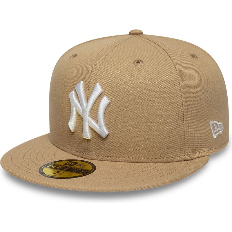 petten-plat-bruin-fitted-59fifty-league-essential-van-new-york-yankees-mlb-van-new-era