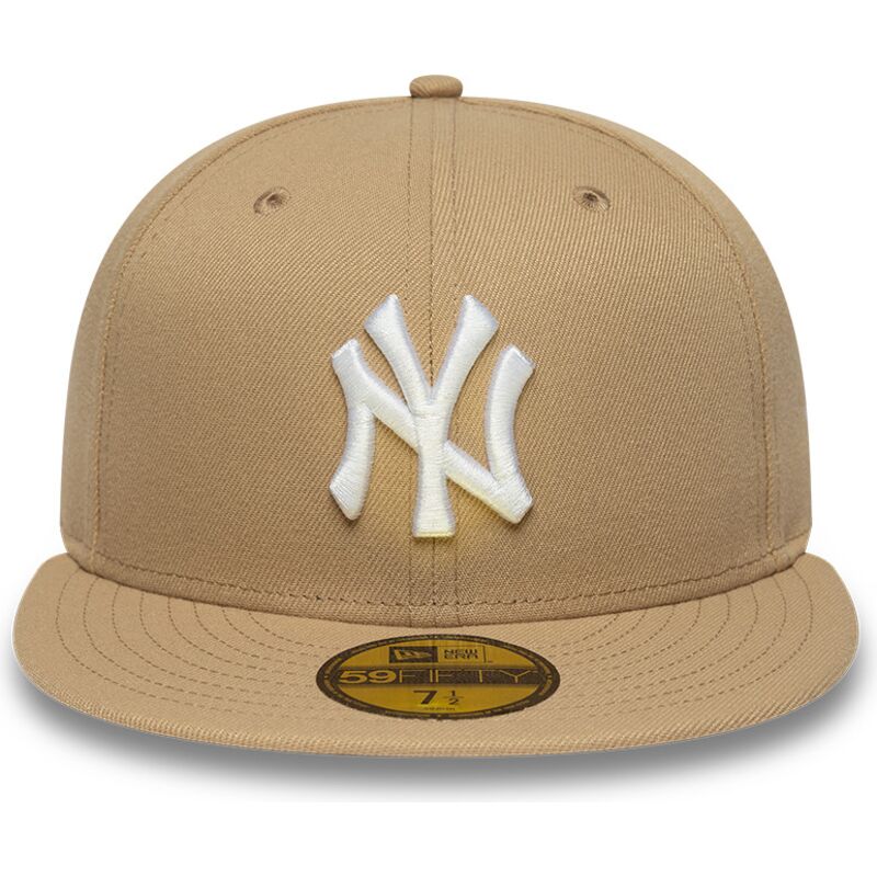 petten-plat-bruin-fitted-59fifty-league-essential-van-new-york-yankees-mlb-van-new-era