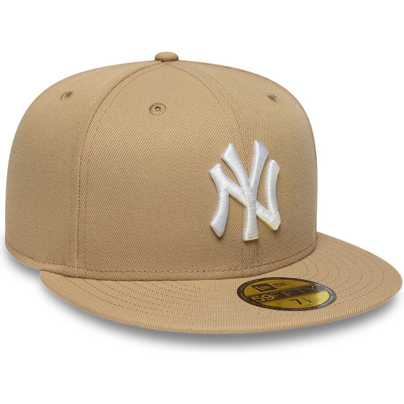 petten-plat-bruin-fitted-59fifty-league-essential-van-new-york-yankees-mlb-van-new-era