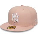 petten-plat-roze-fitted-59fifty-league-essential-van-new-york-yankees-mlb-van-new-era
