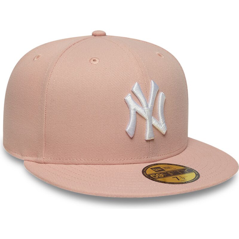 petten-plat-roze-fitted-59fifty-league-essential-van-new-york-yankees-mlb-van-new-era