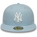 petten-plat-blauw-fitted-59fifty-league-essential-van-new-york-yankees-mlb-van-new-era