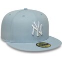 petten-plat-blauw-fitted-59fifty-league-essential-van-new-york-yankees-mlb-van-new-era