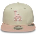 petten-plat-beige-snapback-rosa-9fifty-original-fit-world-series-patch-van-los-angeles-dodgers-mlb-van-new-era