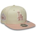 petten-plat-beige-snapback-rosa-9fifty-original-fit-world-series-patch-van-los-angeles-dodgers-mlb-van-new-era