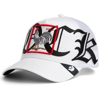 Petten gebogen wit snapback Old English Cock The Farm van Goorin Bros.