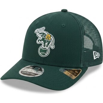 Petten gebogen groen snapback 9SEVENTY Stretch Snap Evergreen van Oakland Athletics MLB van New Era