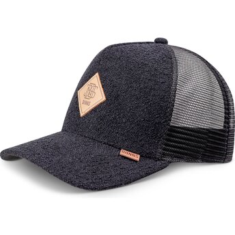 Petten gebogen zwart snapback HFT KnobFab van Djinns