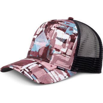 Petten gebogen rood snapback HFT PatternAbstract van Djinns