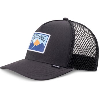 Petten gebogen zwart snapback HFT BigNet Mountain van Djinns