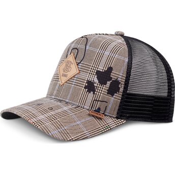 Petten gebogen grijs snapback HFT Crinklecheck van Djinns