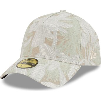Petten gebogen beige fitted 59FORTY A Frame Leafy Palm van New Era