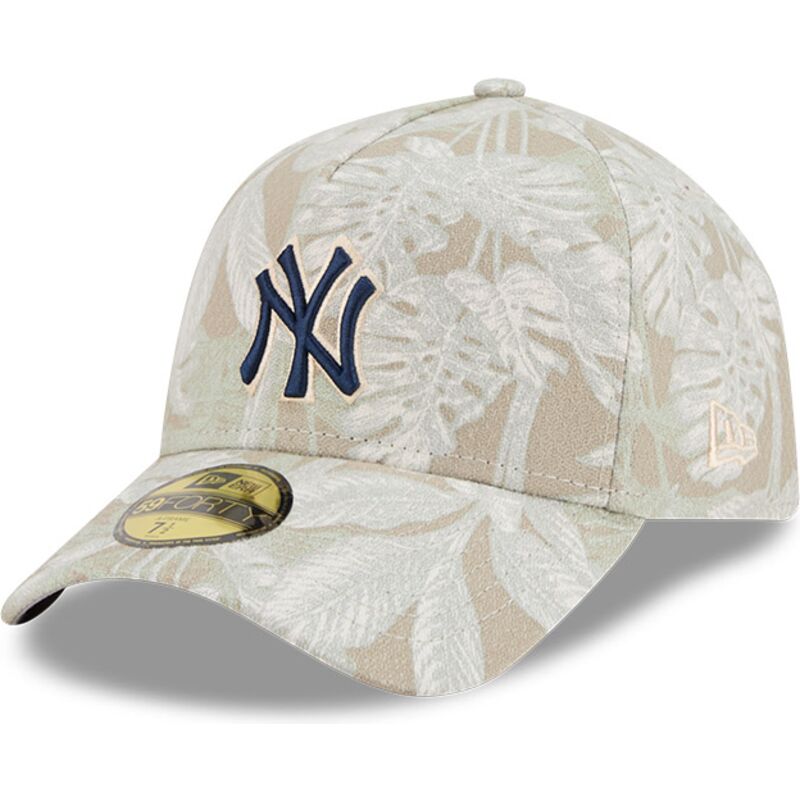 petten-gebogen-beige-fitted-59forty-a-frame-leafy-palm-van-new-york-yankees-mlb-van-new-era