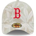 petten-gebogen-beige-fitted-59forty-a-frame-leafy-palm-van-boston-red-sox-mlb-van-new-era