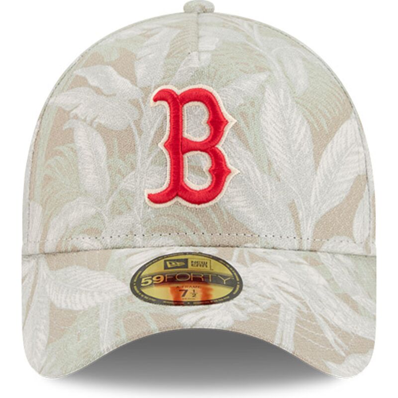 petten-gebogen-beige-fitted-59forty-a-frame-leafy-palm-van-boston-red-sox-mlb-van-new-era