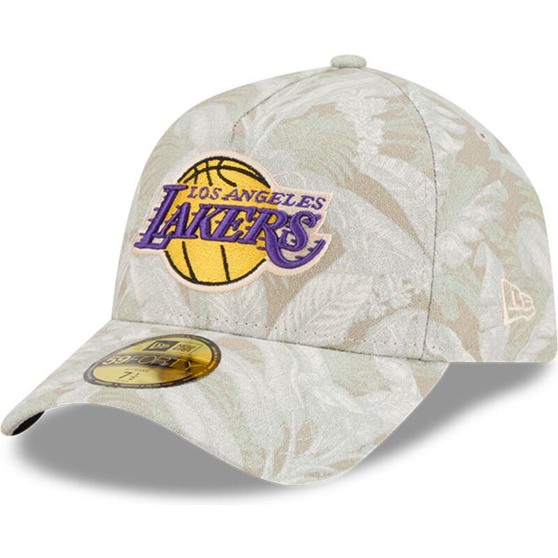 petten-gebogen-beige-fitted-59forty-a-frame-leafy-palm-van-los-angeles-lakers-nba-van-new-era