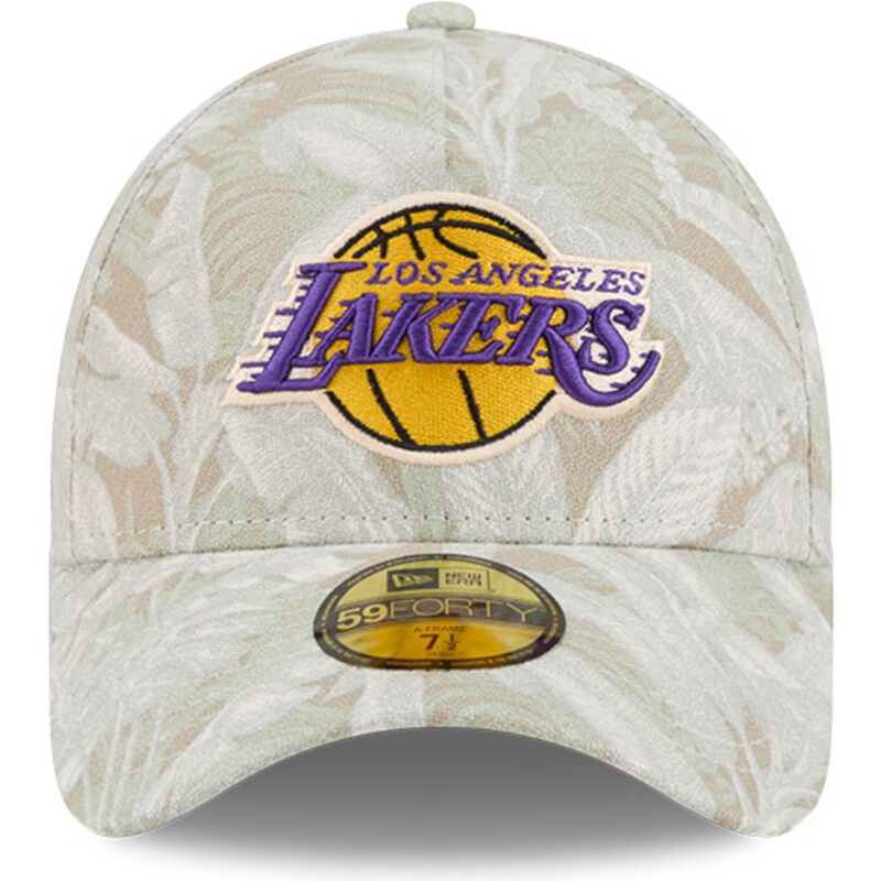 petten-gebogen-beige-fitted-59forty-a-frame-leafy-palm-van-los-angeles-lakers-nba-van-new-era