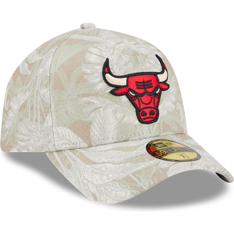 petten-gebogen-beige-fitted-59forty-a-frame-leafy-palm-van-chicago-bulls-nba-van-new-era