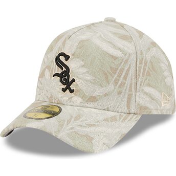 Petten gebogen beige fitted 59FORTY A Frame Leafy Palm van Chicago White Sox MLB van New Era