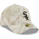 petten-gebogen-beige-fitted-59forty-a-frame-leafy-palm-van-chicago-white-sox-mlb-van-new-era