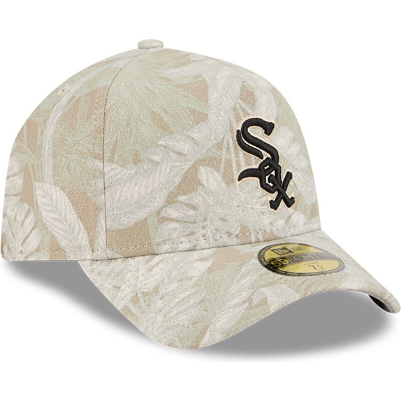 petten-gebogen-beige-fitted-59forty-a-frame-leafy-palm-van-chicago-white-sox-mlb-van-new-era