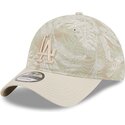 petten-gebogen-beige-verstelbaar-9twenty-leafy-palm-van-los-angeles-dodgers-mlb-van-new-era