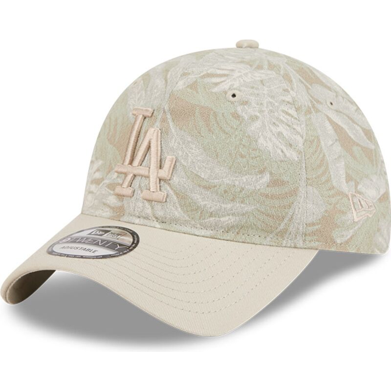 petten-gebogen-beige-verstelbaar-9twenty-leafy-palm-van-los-angeles-dodgers-mlb-van-new-era