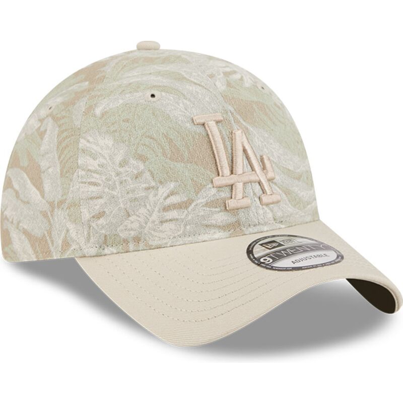 petten-gebogen-beige-verstelbaar-9twenty-leafy-palm-van-los-angeles-dodgers-mlb-van-new-era
