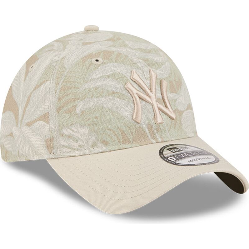 petten-gebogen-beige-verstelbaar-9twenty-leafy-palm-van-new-york-yankees-mlb-van-new-era