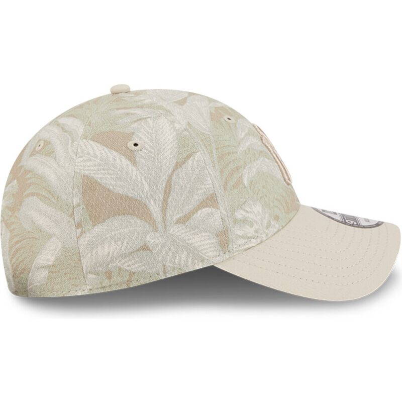 petten-gebogen-beige-verstelbaar-9twenty-leafy-palm-van-new-york-yankees-mlb-van-new-era