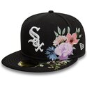 petten-plat-zwart-fitted-59fifty-floral-van-chicago-white-sox-mlb-van-new-era