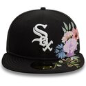 petten-plat-zwart-fitted-59fifty-floral-van-chicago-white-sox-mlb-van-new-era