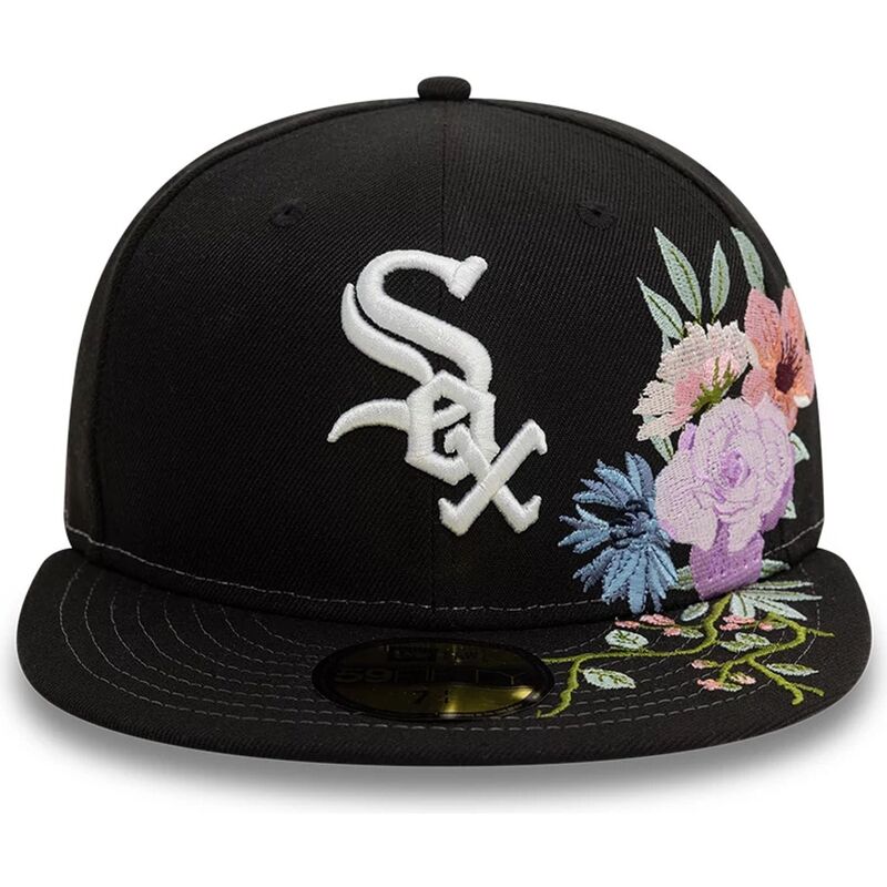 petten-plat-zwart-fitted-59fifty-floral-van-chicago-white-sox-mlb-van-new-era