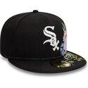 petten-plat-zwart-fitted-59fifty-floral-van-chicago-white-sox-mlb-van-new-era