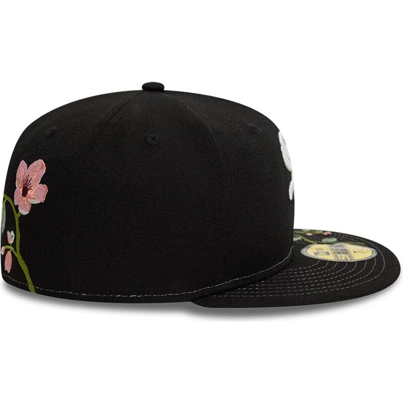 petten-plat-zwart-fitted-59fifty-floral-van-chicago-white-sox-mlb-van-new-era