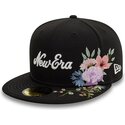 petten-plat-zwart-fitted-59fifty-floral-emb-van-new-era