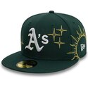 petten-plat-groen-fitted-59fifty-zodiac-van-oakland-athletics-mlb-van-new-era