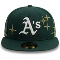 petten-plat-groen-fitted-59fifty-zodiac-van-oakland-athletics-mlb-van-new-era