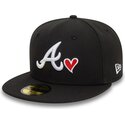 petten-plat-zwart-fitted-59fifty-heart-icon-van-atlanta-braves-mlb-van-new-era
