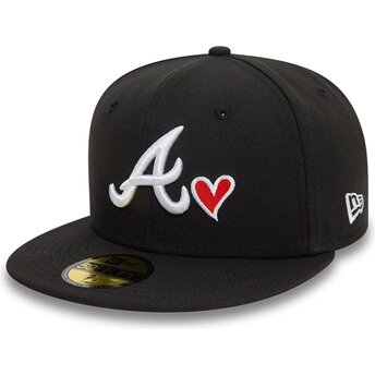 Petten plat zwart fitted 59FIFTY Heart Icon van Atlanta...