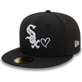 Petten plat zwart fitted 59FIFTY Heart Icon van Chicago...